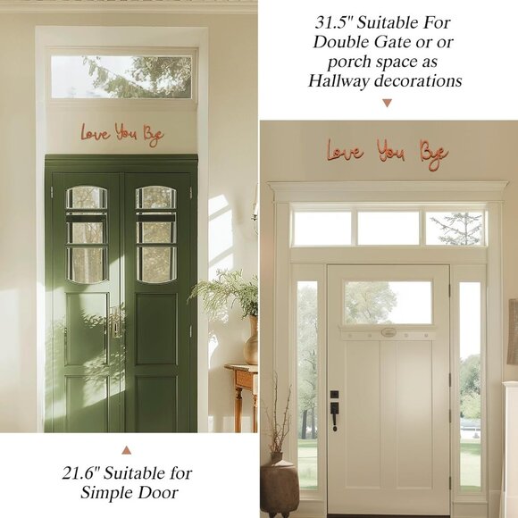 Express Your Affection: 21.6” Love You Bye Wooden Wall Art for Entryway - Picture 5 of 7